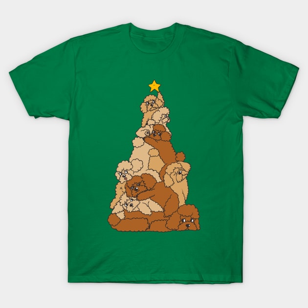 Christmas Tree Poodle T-Shirt by huebucket